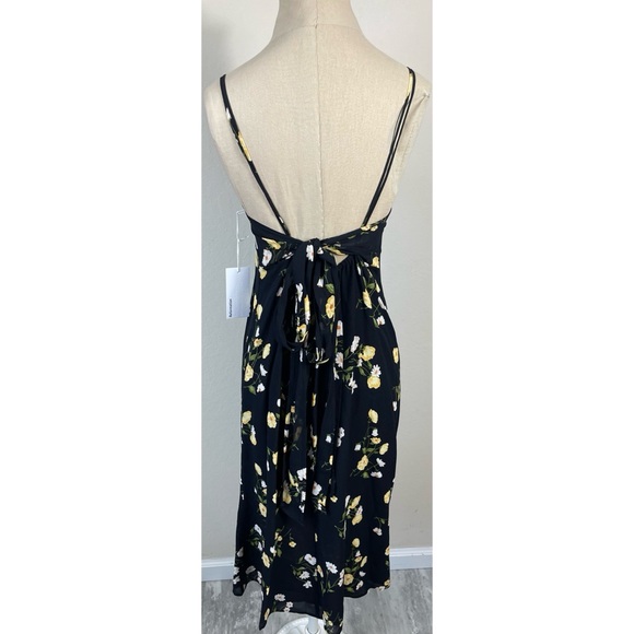 Reformation Black Floral Sleeveless Lightweight Midi Dress - Picture 3 of 4